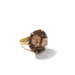 Authentic IPPOLITA Gemma Smoky Quartz Lg Hex Stone Ring ~ 18K Yellow Gold ~ Sz 7